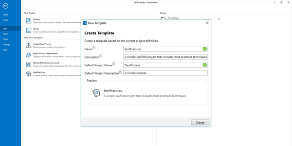 reusable template rpa UiPath